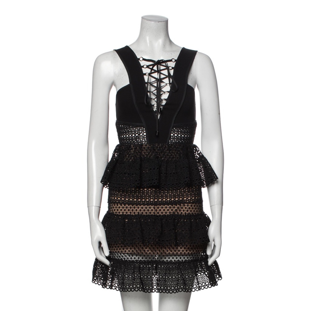Self-Portrait plunge neckline mini dress